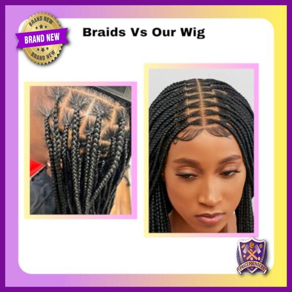 Knotless Braided Wig 36 Inch Full Lace Cap Adjustable Glueless Human Hair main image 4